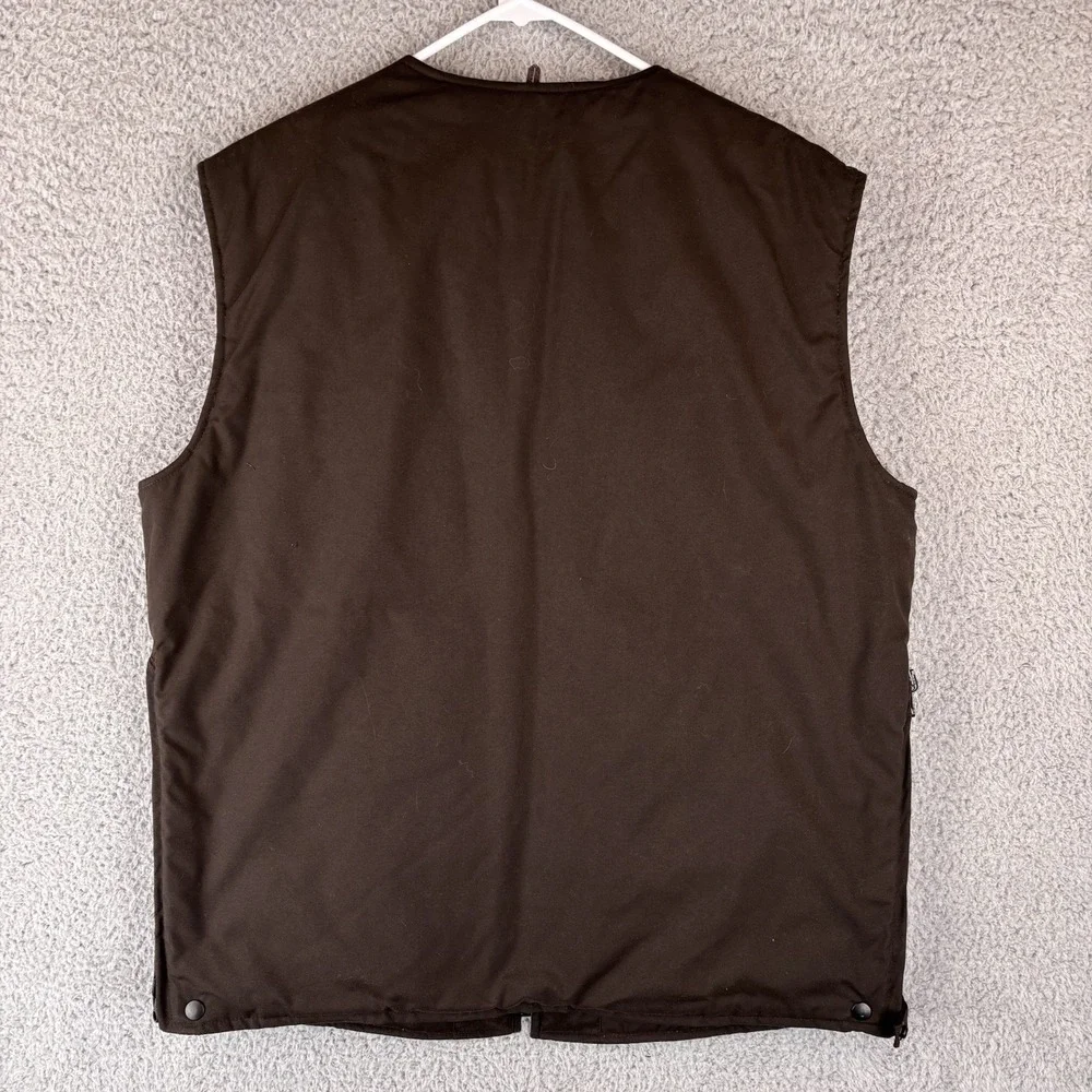 Reversible Insulated Vest Mens XL Brown Safety Orange Zip Sheriff Button Pockets